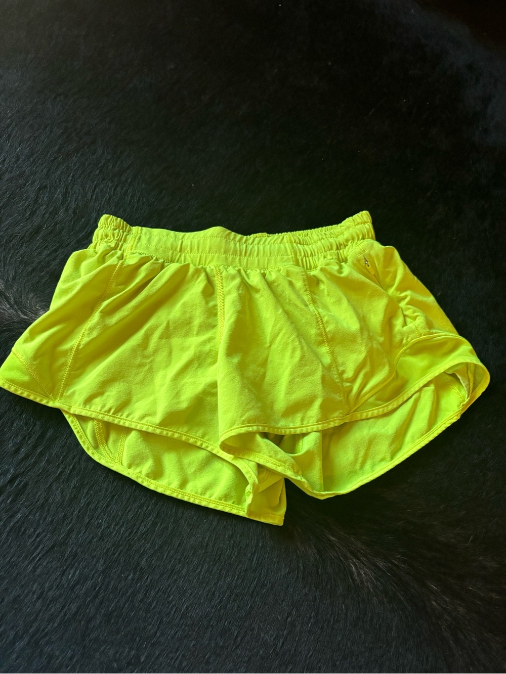 lululemon athletica Neon Yellow Layered Athletic Shorts